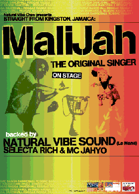 Flyer Malijah backed by Natural Vibe - Concert le 27/03/2004 à Cherbourg