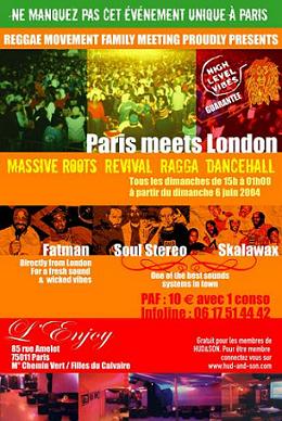 Flyer FATMAN/SKALAWAX/SOUL STEREO - Sound system le 13/06/2004 à Paris