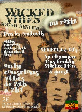 Flyer Wicked vibes sound - Sound system le 19/11/2004 à Paris