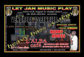 Flyer KENNY KNOTS alongside LION ROOTS - Concert le 25/02/2005 à BIOT