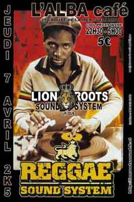 Flyer LION ROOTS SOUND in SESSION - Concert le 07/04/2005 à BIOT