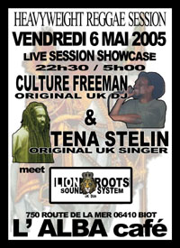 Flyer CULTURE FREEMAN & TENA STELIN - Concert le 05-06-2005 à BIOT