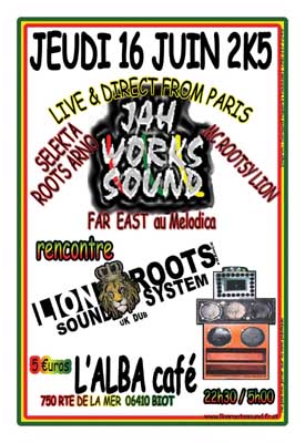Flyer JAH Works meets Lion Roots
