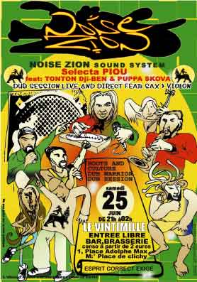 Flyer NOISE ZION SOUND SYSTEM - Sound system le samedi 25 juin 2005 à Paris