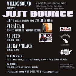 Flyer JUST BOUNCE /STRAIKA D/ AL.PECO - Concert le 16/07/2005 à Paris
