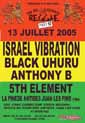 Flyer THE BIG REGGAE FESTIVAL - PART 10 - Concert le 13/07/2005 à ANTIBES JUAN LES PINS