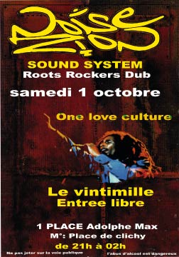 Flyer NOISE ZION SOUND SYSTEM - Sound system le samedi 1er octobre 2005 à Paris