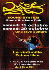 Flyer NOISE ZION SOUND SYSTEM - Sound system le samedi 29 octobre 2005 à Paris