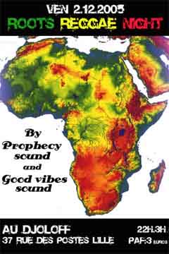 Flyer Prophecy sound&good vibes sound - Sound system le 02/12/2005 à Lille