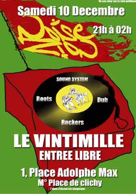 Flyer NOISE ZION SOUND SYSTEM - Sound system le 10/12/2005 à Paris