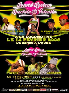 Flyer Sound System Special SAINT VALENTIN - Sound system le mardi 14 février 2006 à Paris