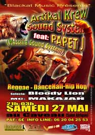 Flyer A.K. Sound System; Feat: PAPET J - Sound system le 05-27-2006 à st affrique