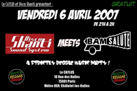 Flyer Disco Shanti Meets Bam Salute - Sound system le vendredi 6 avril 2007 à PARIS