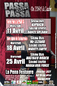 Flyer PASSA PASSA Paris #6 - Sound system le mercredi 18 avril 2007 à Paris
