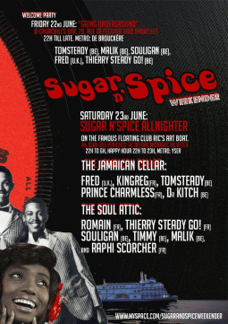 Flyer Sugar 'n' Spice - Sound system le samedi 23 juin 2007 à Bruxelles