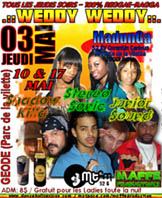 Flyer WEDDY WEDDY HOT &SEXY - Sound system le jeudi 3 mai 2007 à PARIS