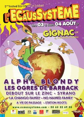 Flyer ALPHA BLONDY - STATION ROOTS - Festival le samedi 4 août 2007 à GIGNAC