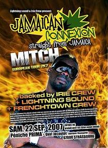 Flyer Mitch Irie Crew Lightning Frenchtow - Sound system le samedi 22 septembre 2007 à Strasbourg