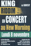 King Riddim au New Morning le 8/11